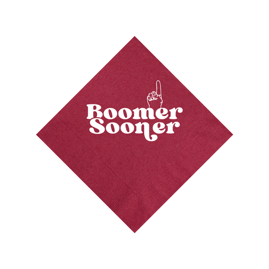 Victory Lap Cocktail Napkin-OU Boomer Sooner