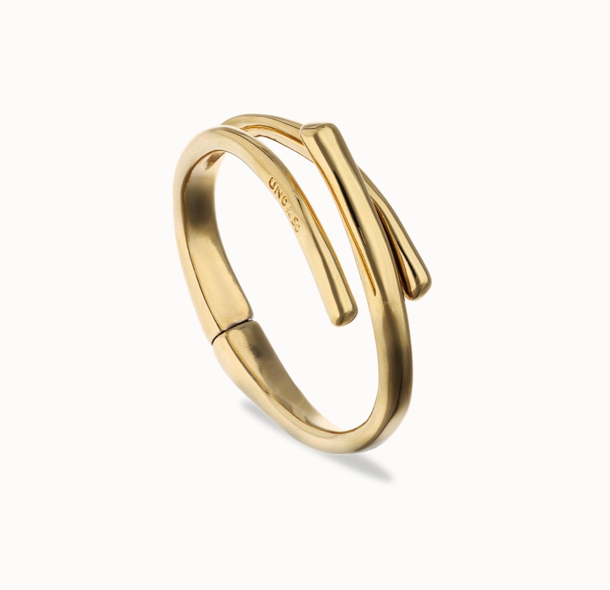 Uno de 50 "Raices" Hinged Bangle-Gold