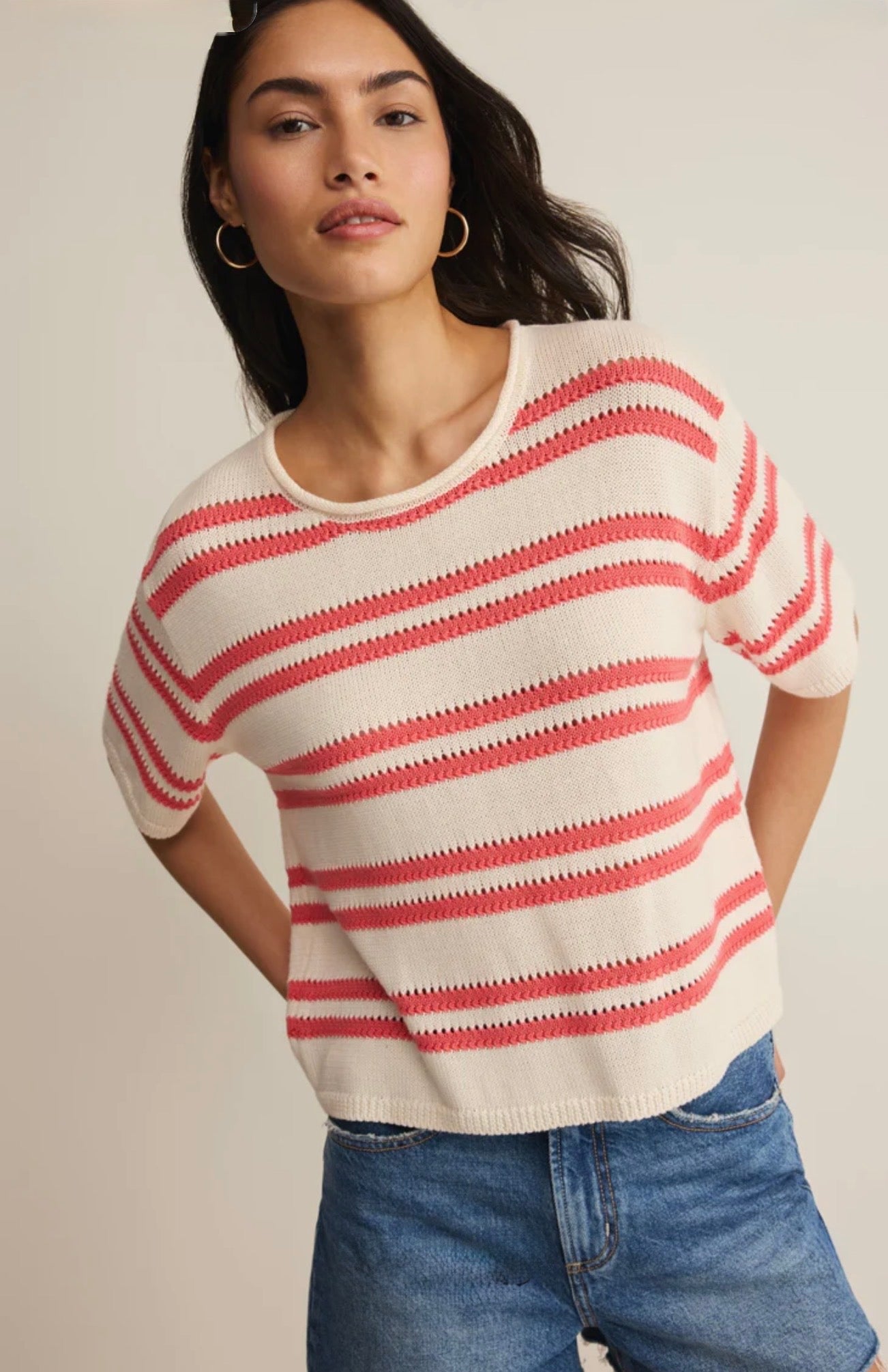 Z Supply Prado Stripe Sweater Tee-Gelato