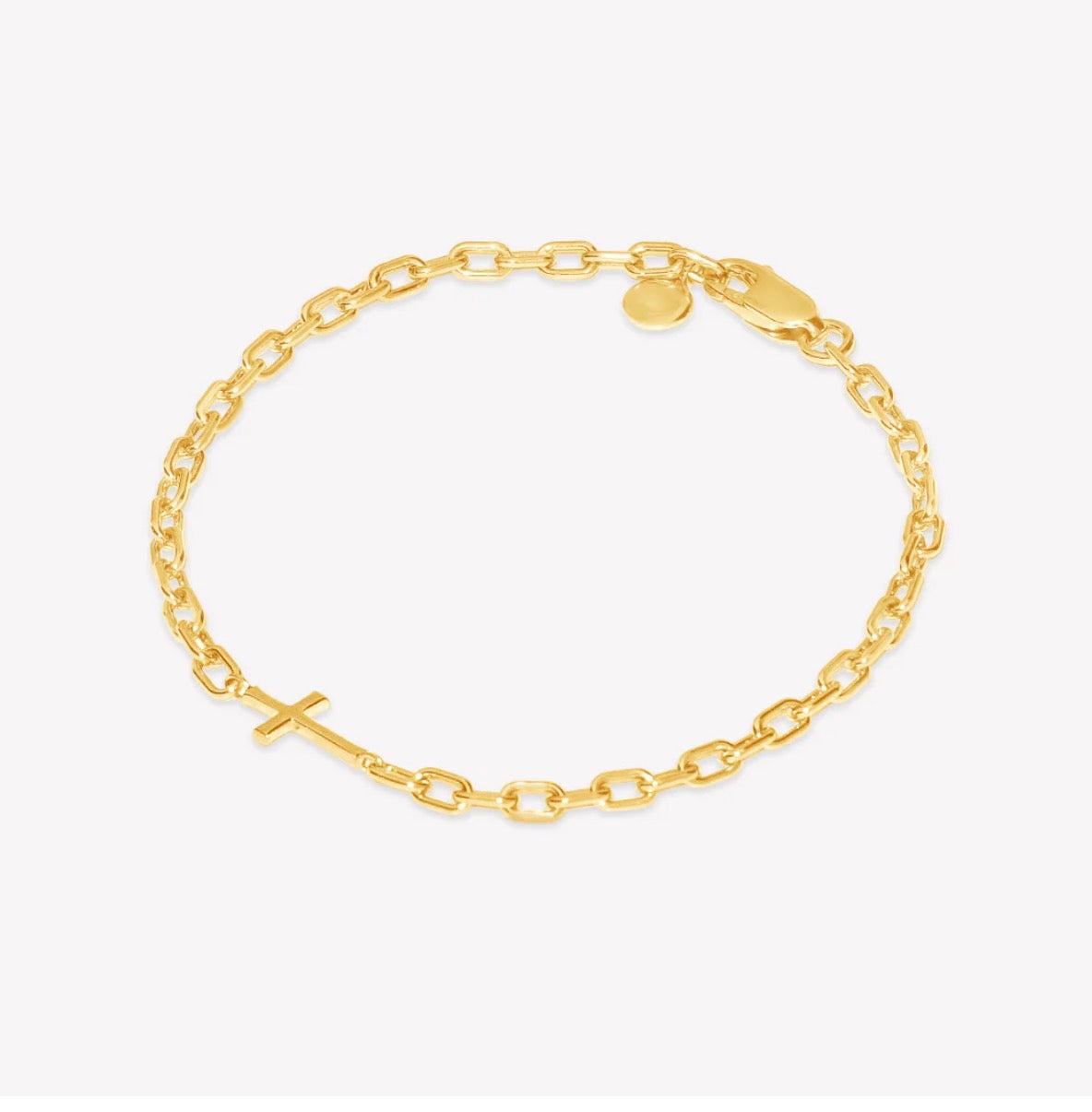 Rizen Mini Chain Breaker Cross Bracelet-Gold