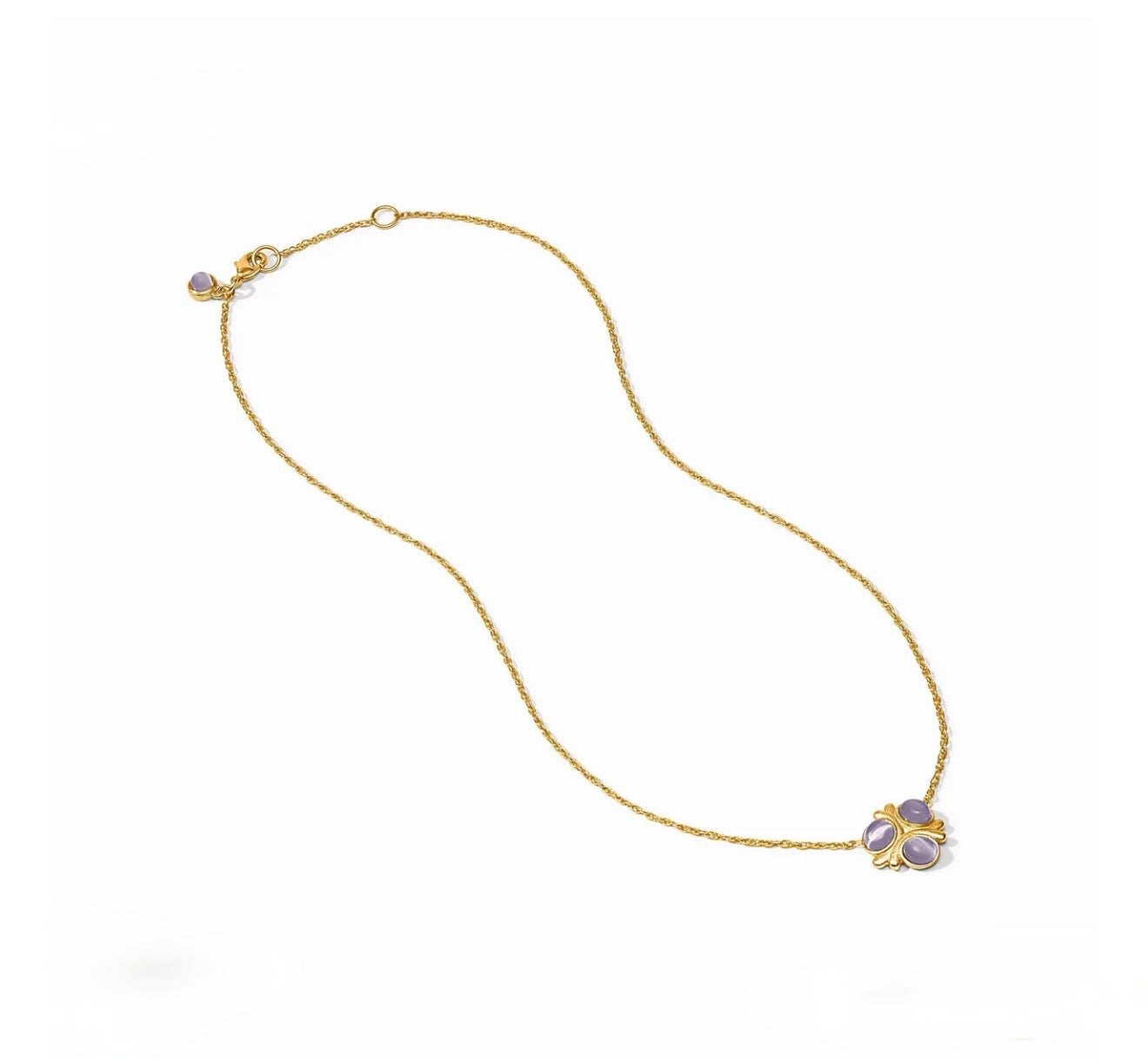 Julie Vos “Cobblestone” Delicate Necklace-Gold/Ivory Cat’s Eye
