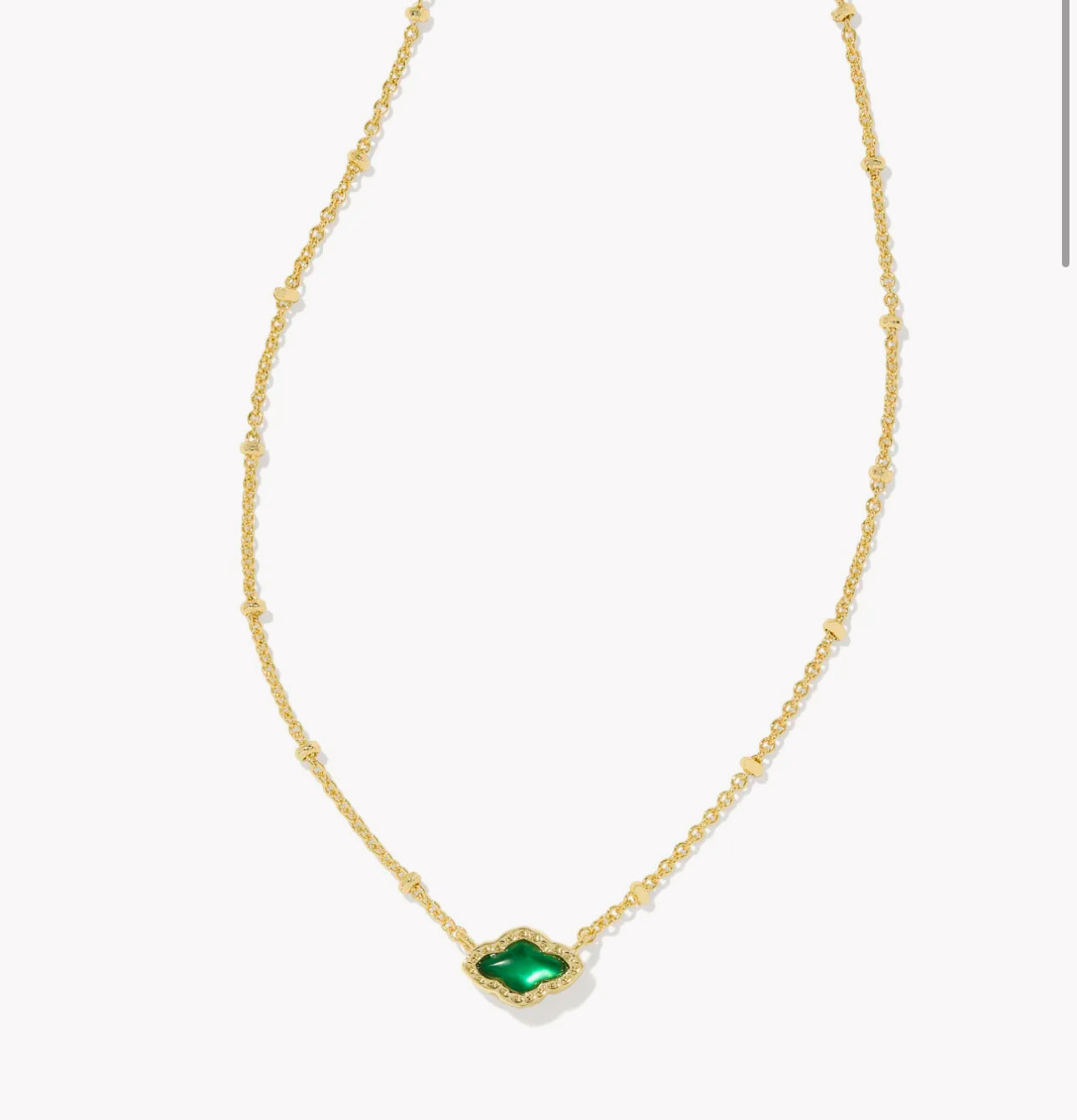 Kendra Scott Mini Abbie Pendant Necklace - Gold Green Illusion