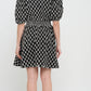 Meet Me In Santorini “Midnight Weave” Short Sleeve Dress-Black/White
