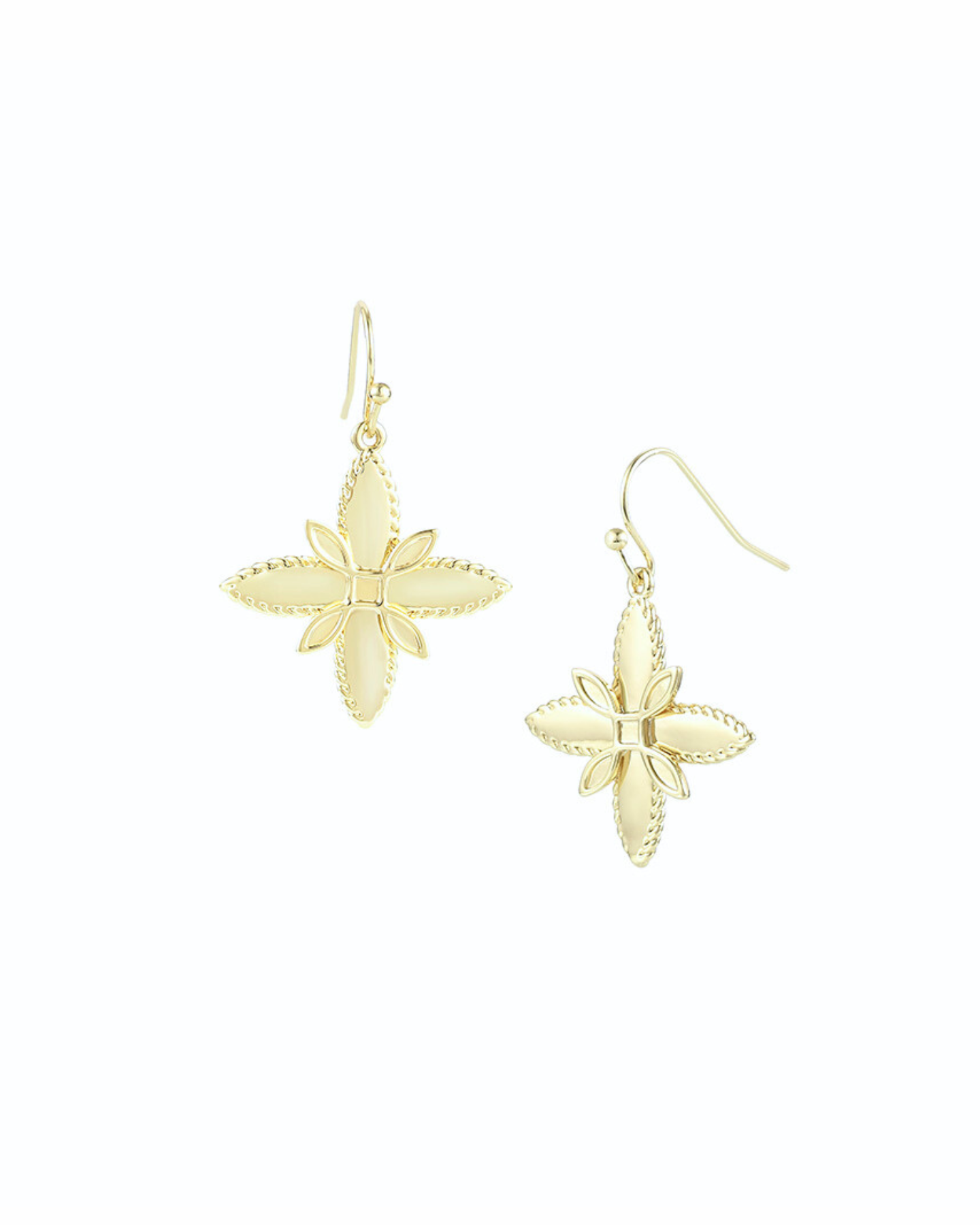 Natalie Wood Designs "Sea Breeze" Cross Drop Earrings-Gold