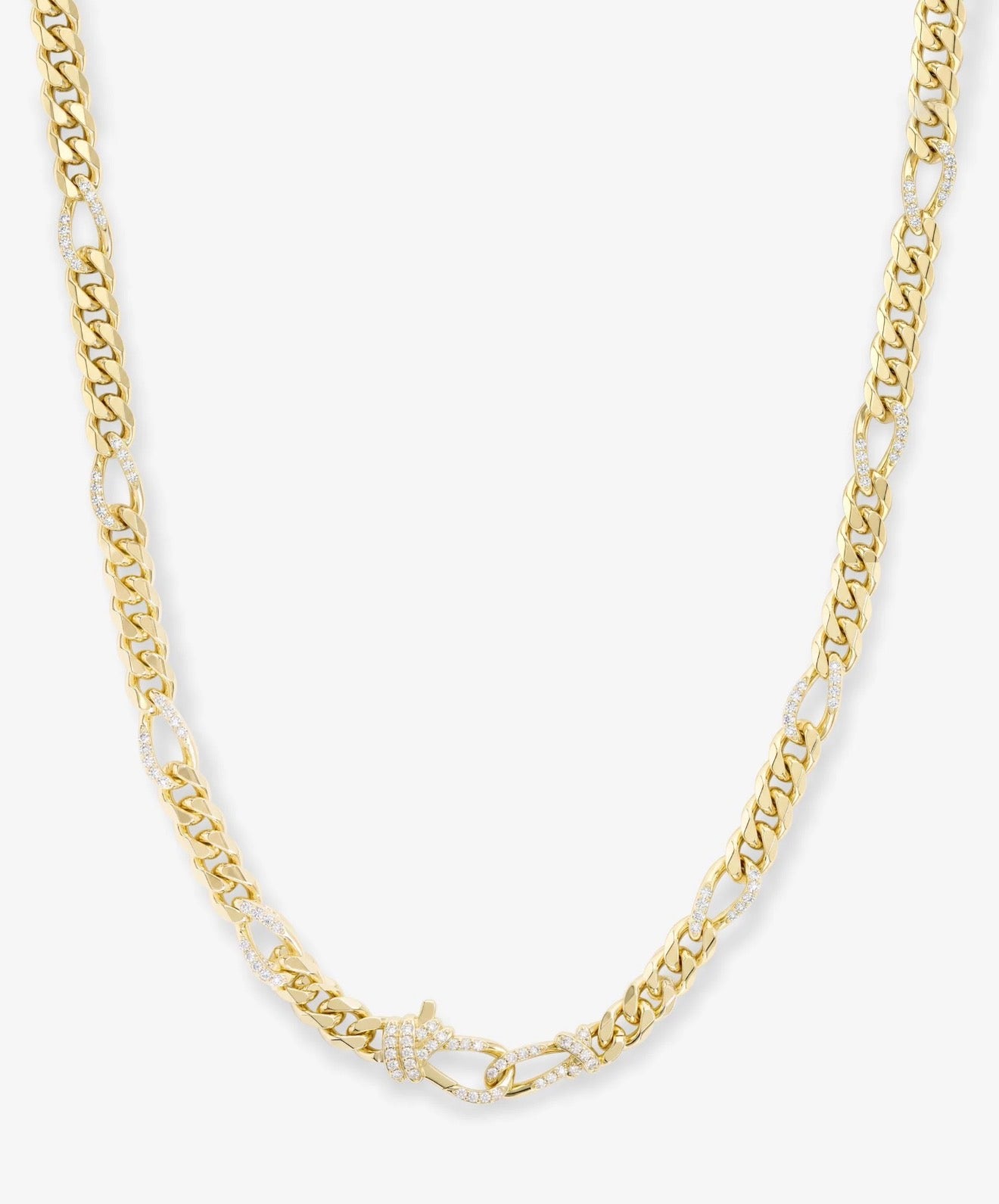 Melinda Maria “Knot Figaro” Chain Necklace-Gold
