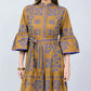 Uncle Frank Cross Stitched Dress-Gold/Blue