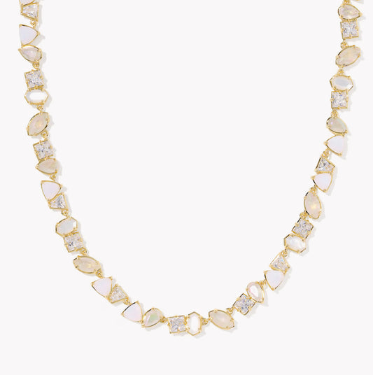 Kendra Scott Isabelle Tennis Necklace-Gold Neutral Mix