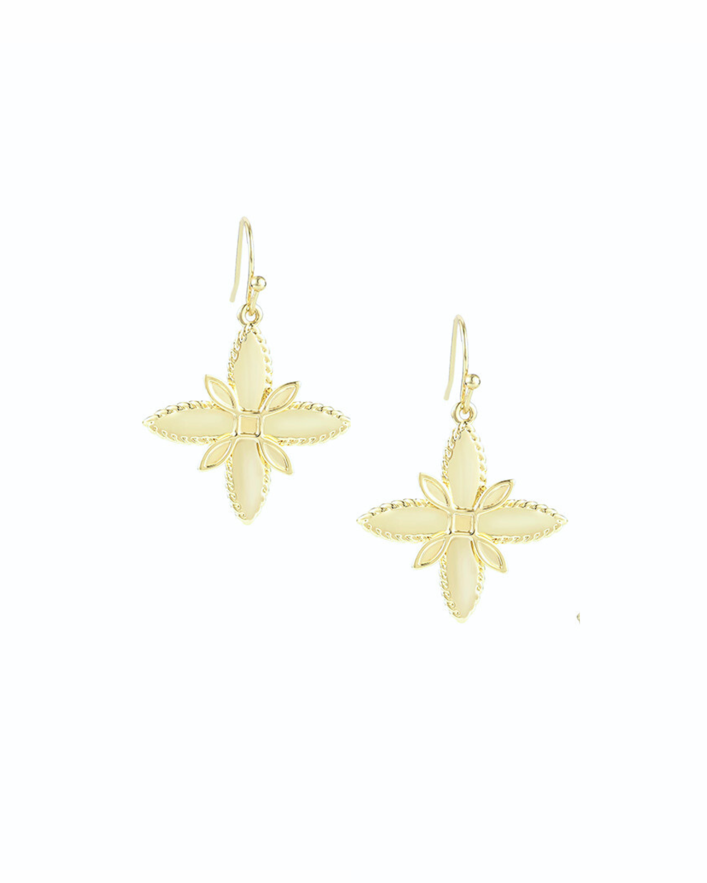 Natalie Wood Designs "Sea Breeze" Cross Drop Earrings-Gold