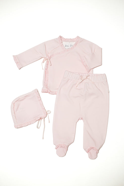 Bei Bei 3pc. Bamboo Set w/Ruffle-Petal Pink