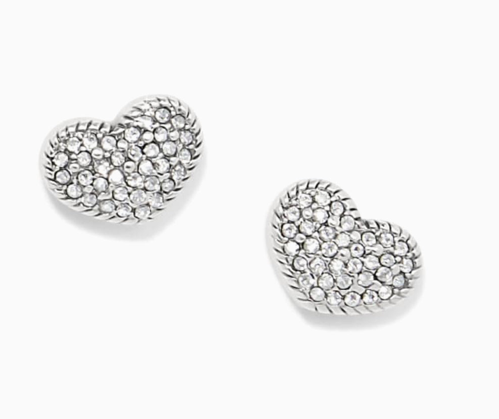 Brighton Illumina Celeste Heart Post Earrings-Silver