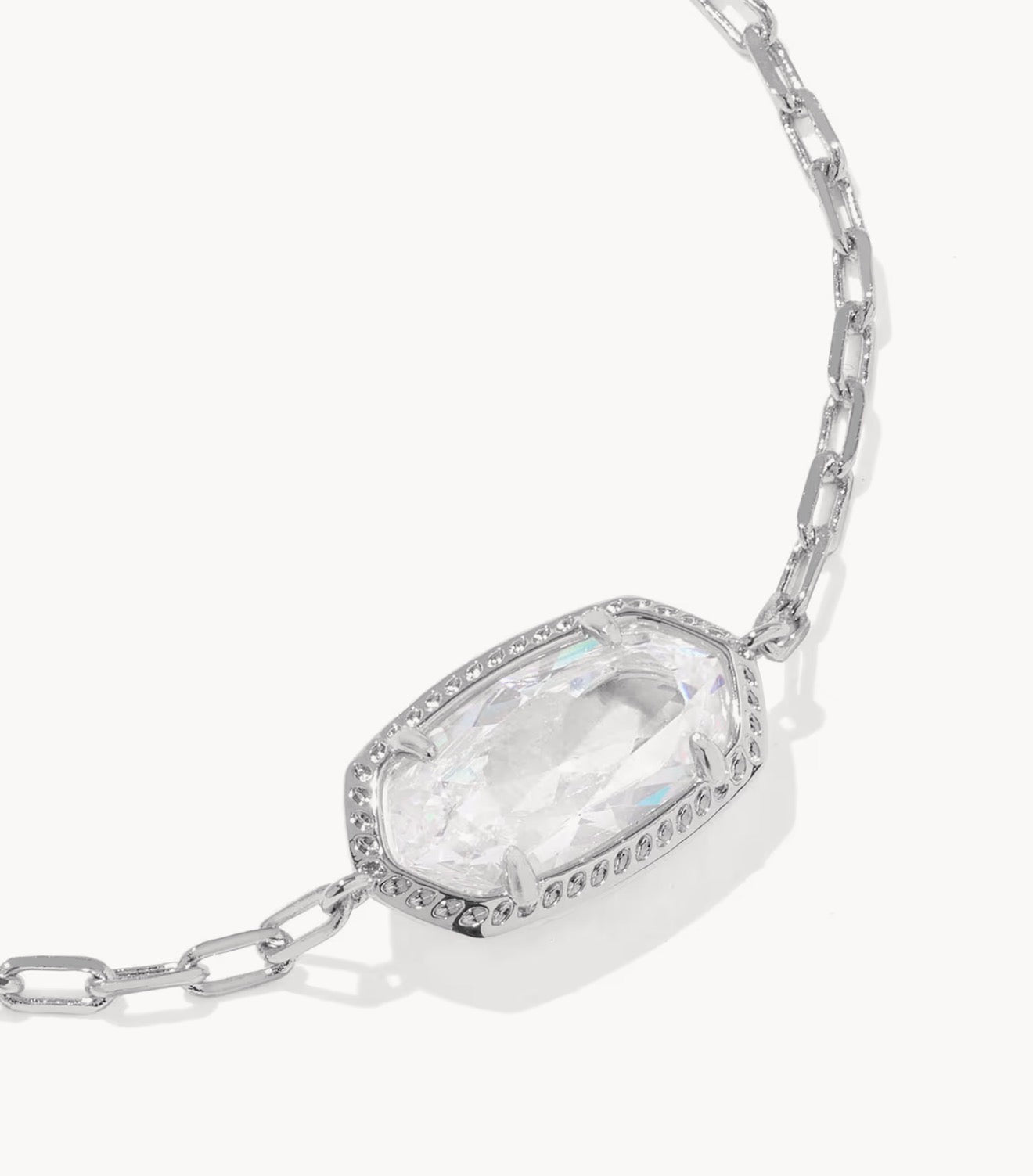 Kendra Scott Elaina Luxe Chain Bracelet -Silver White CZ