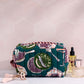 Printfresh "Champagne & Cavier" Quilted Pouch-Peacock Feather