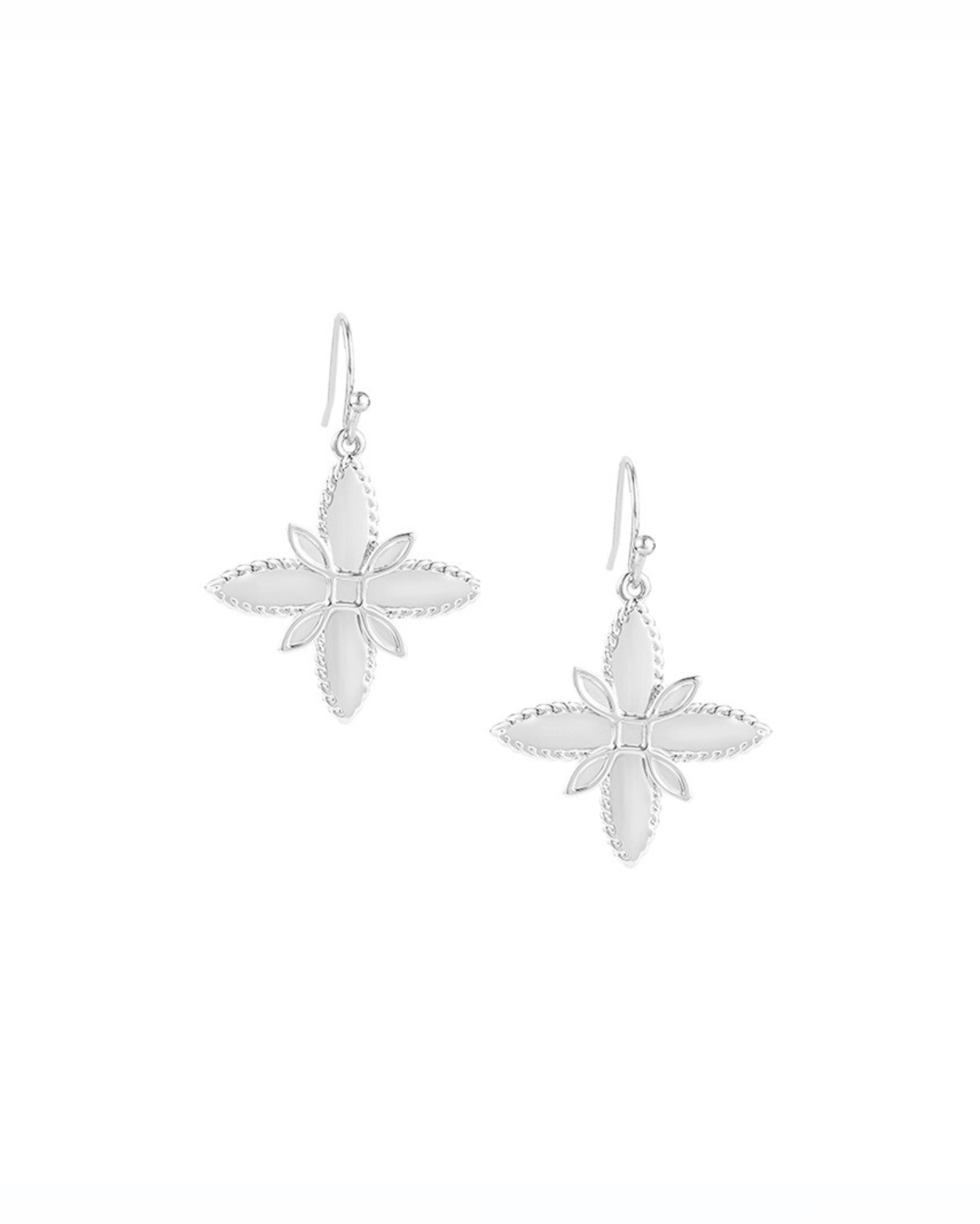 Natalie Wood Designs "Sea Breeze" Cross Drop Earrings-Silver