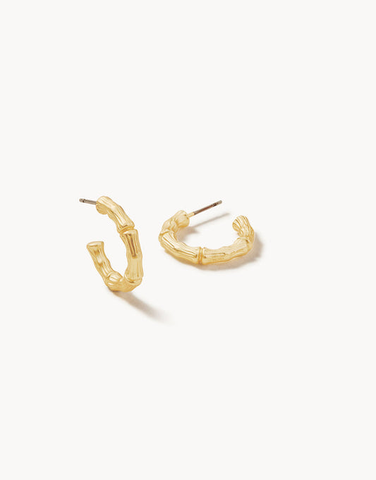 Spartina 449 Bamboo Hoop Earrings-Gold