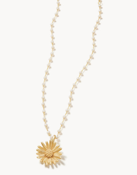 Spartina 449 Daisy Beaded Necklace 16"-White