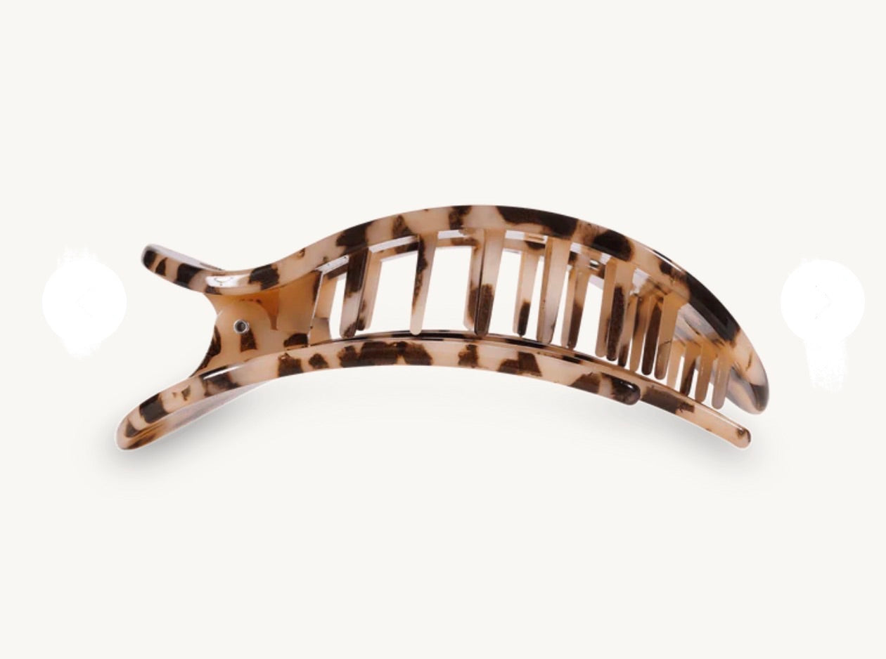 Teleties Medium Flat Round Hairclip- Blonde Tortoise