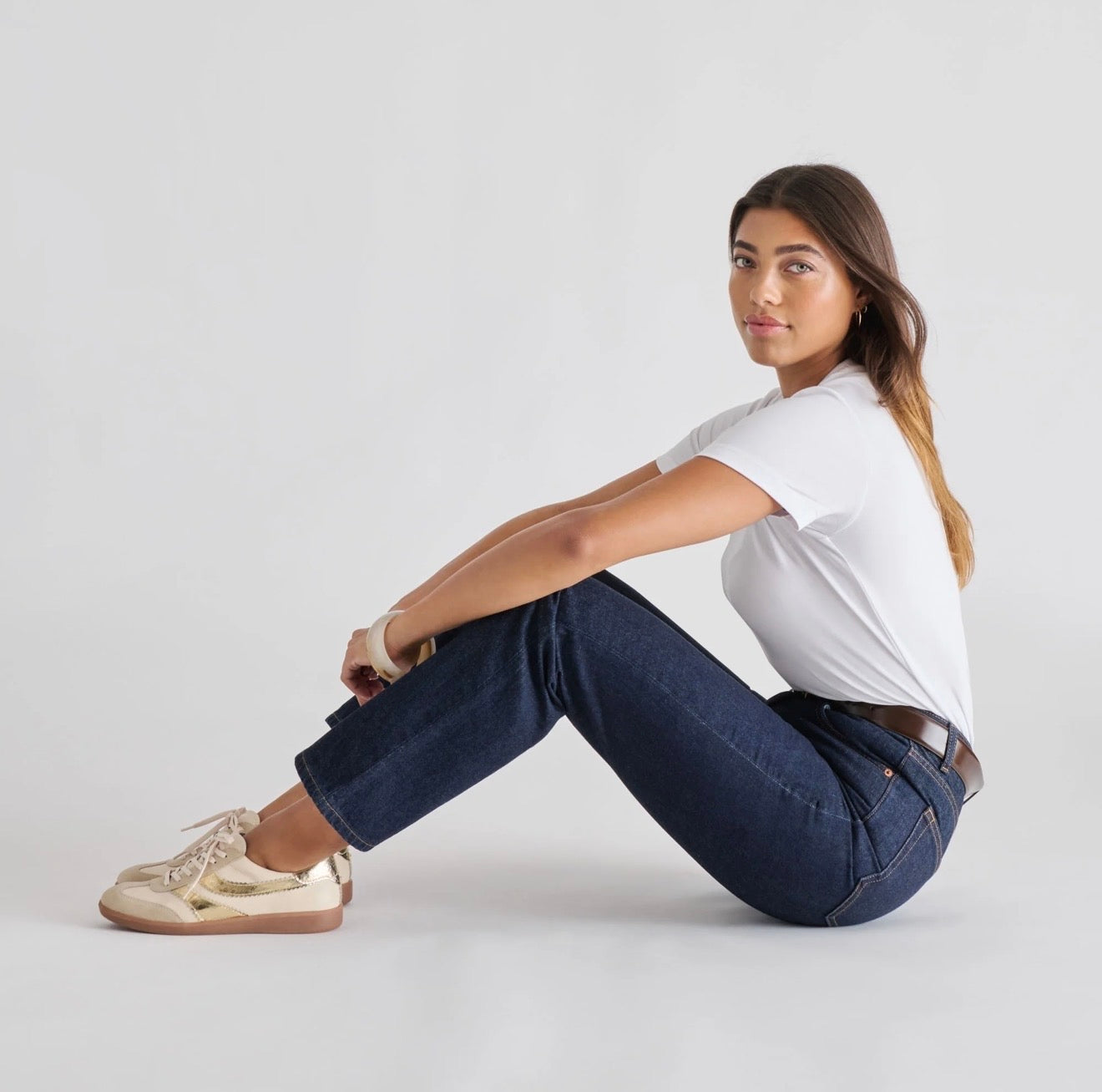 Dolce Vita “Merit” Sneaker-White/Gold Leather