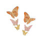 Kendra Scott Cailey Enamel Butterfly Statement Earring-Gold Orange Pink Mix