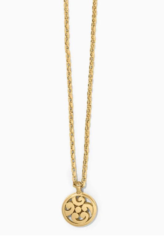 Brighton Contempo Medallion Petit Necklace-Gold