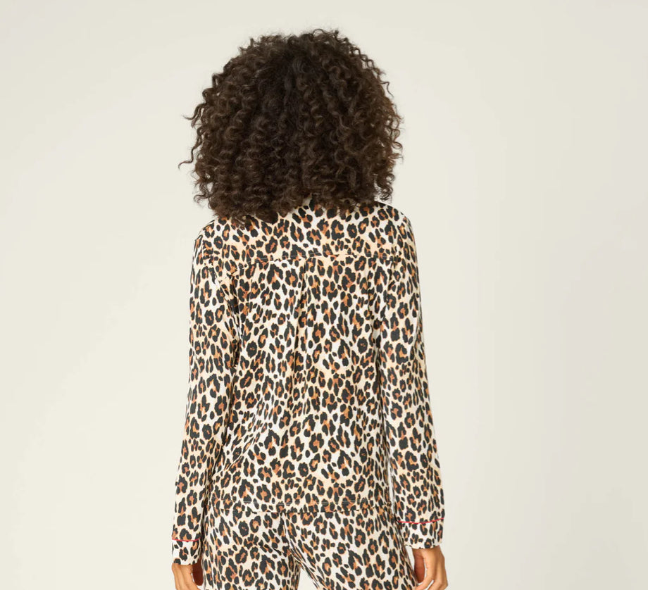 PJ Salvage "Holiday Dreams" Leopard Print L/S Top
