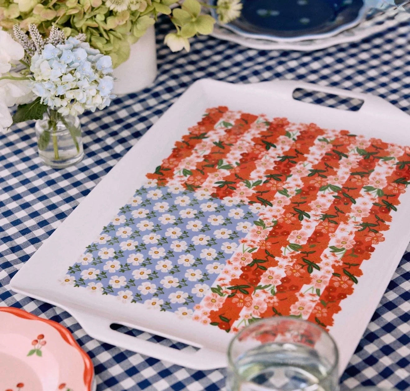 Rifle Paper Co. "Americana" Melamine Serving Platter with Handles