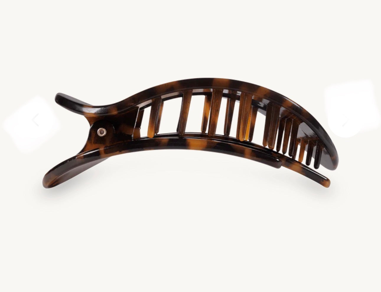 Teleties Medium Flat Round Hairclip- Tortoise