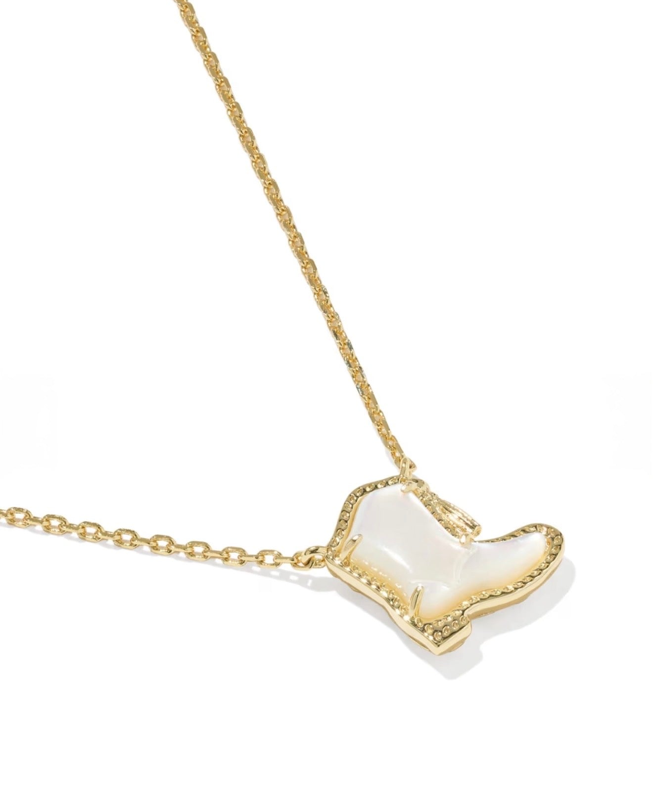 Kendra Scott - Drill Team Boot Pendant Necklace - Gold Ivory MOP