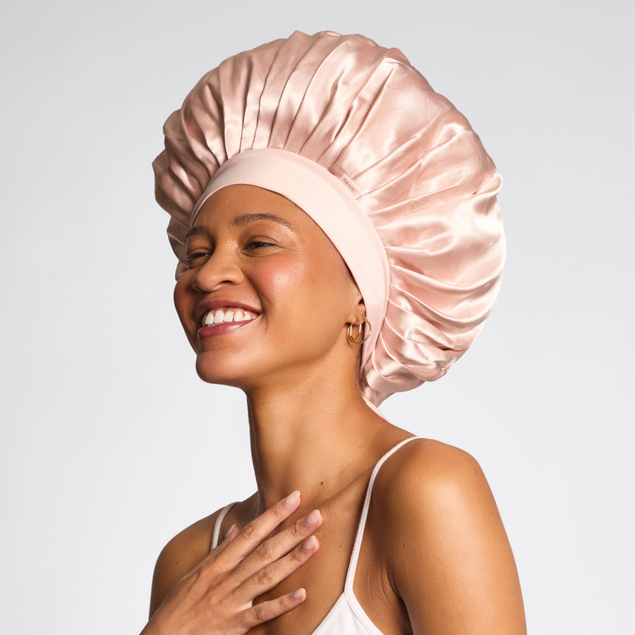 Kitsch Oversized Satin Bonnet-Blush
