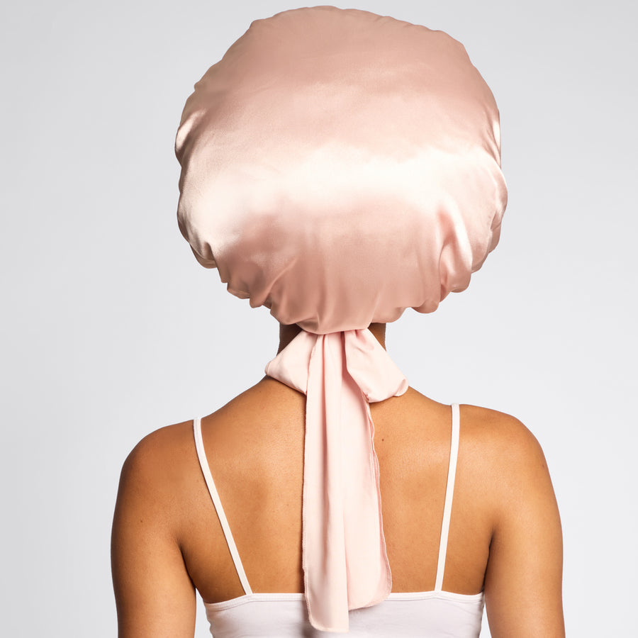 Kitsch Oversized Satin Bonnet-Blush