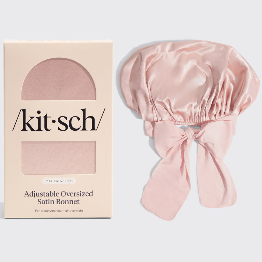Kitsch Oversized Satin Bonnet-Blush