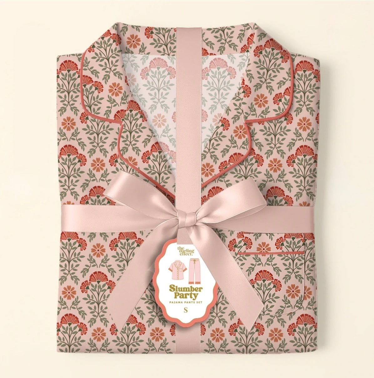 The Darling Effect Slumber Party Pajama Pants Set-Everbloom Dusty Rose