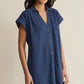 Z Supply Shellbound Twill Dress-Twilight Blue