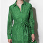 Greylin "Tabitha" Embroidered Cinched Waist Mini Dress-Retro Green