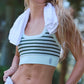 Free People Movement "Go To" Stripe Bra-Frosty Combo