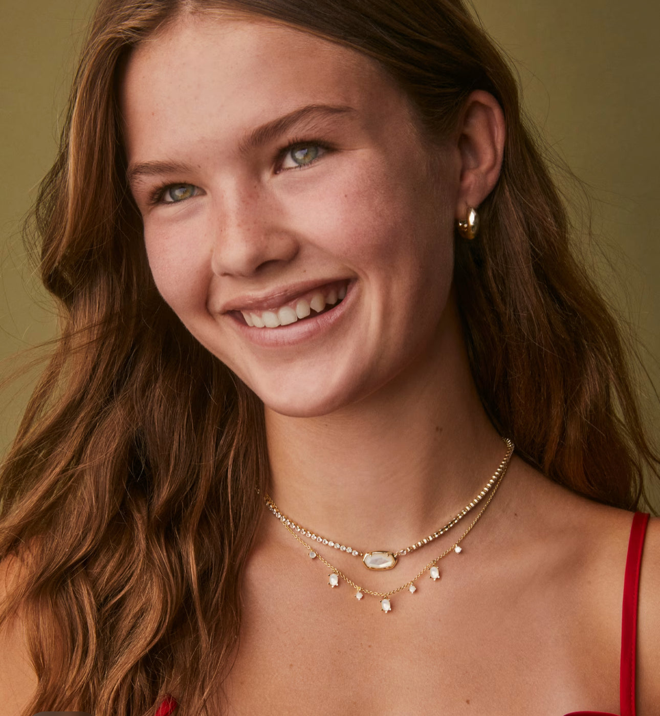 Kendra Scott Elisa Tennis Necklace- Gold Ivory MOP