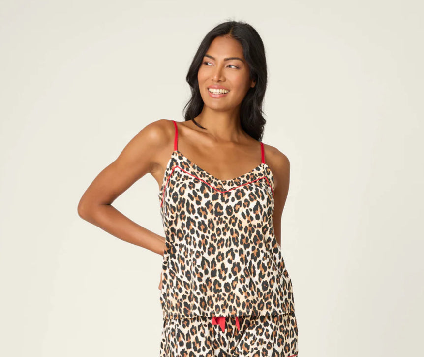 PJ Salvage "Holiday Dreams" Leopard Print Cami