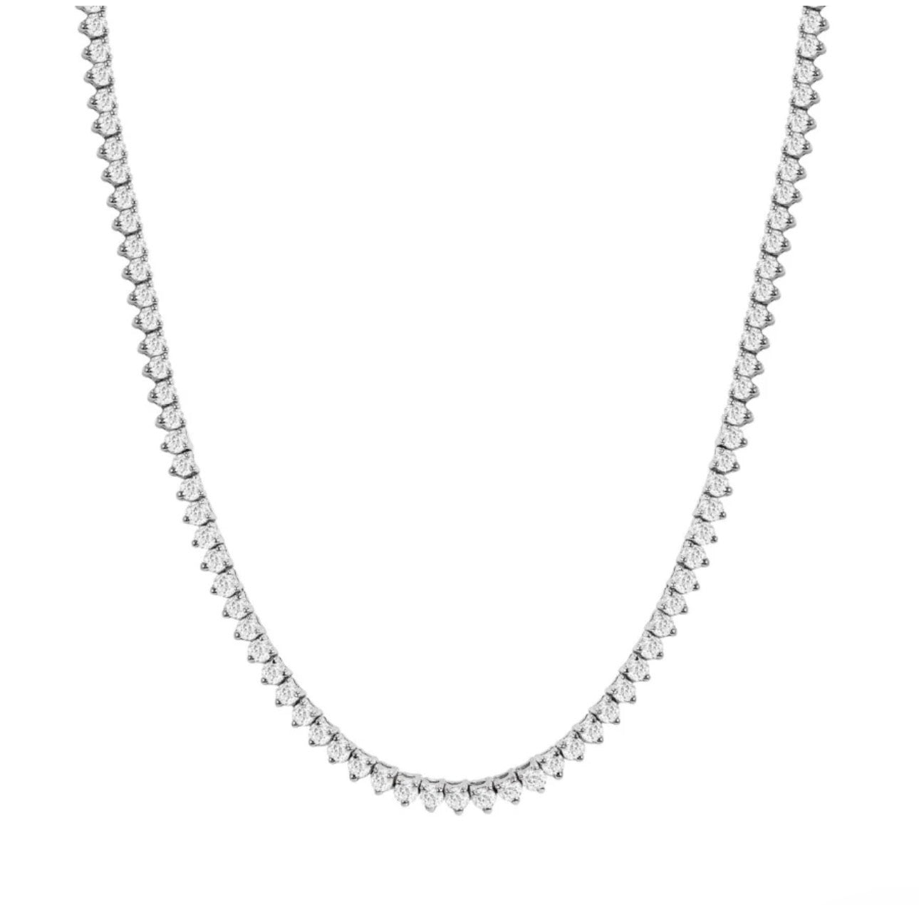 LeMel Graduated CZ Tennis Necklace-silver
