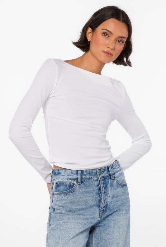 Velvet Heart “Leone” Long Sleeved Ribbed Tee - White
