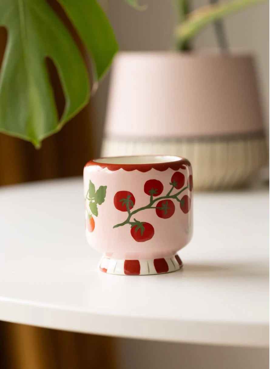 Paddywax Handpainted "Tomato Vine" Ceramic Candle - 8oz