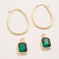 Spartina 449 Chateau Hoop Earrings-Dark Green