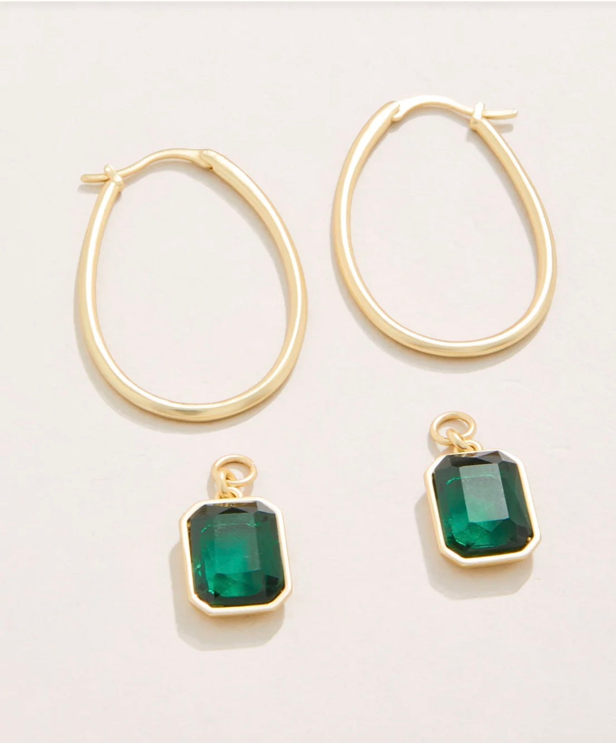 Spartina 449 Chateau Hoop Earrings-Dark Green