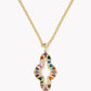 Kendra Scott Abbie Crystal Long Pendant Necklace-Gold Multi Mix