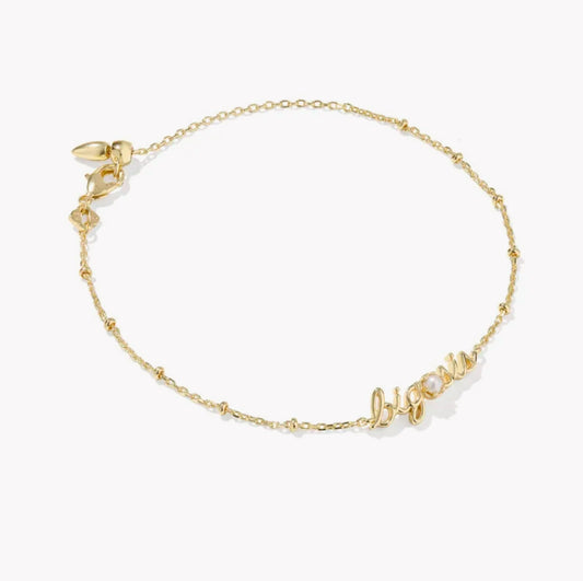Kendra Scott Big Sis Delicate Chain Bracelet- Gold Freshwater Cultured Pearl