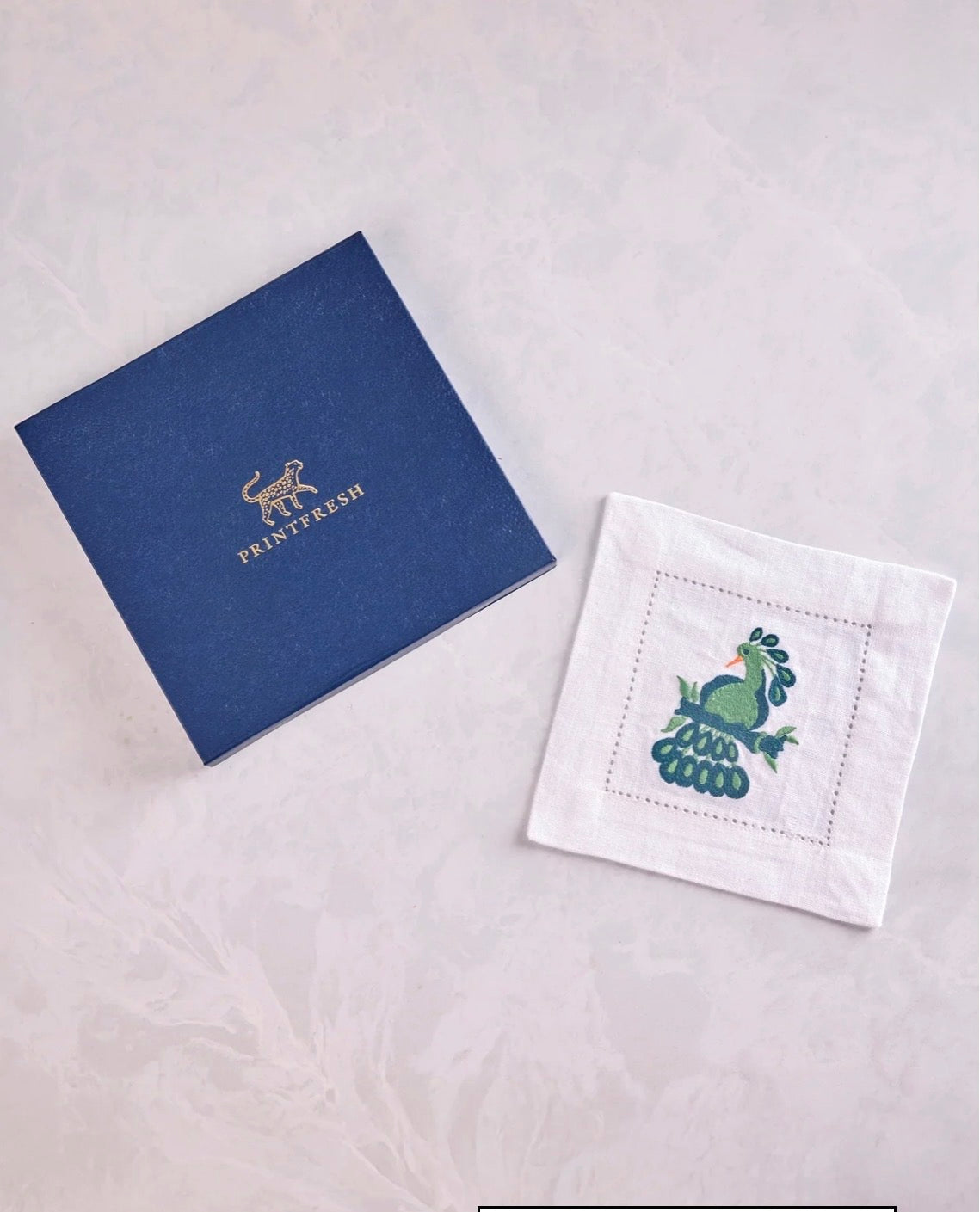 Printfresh Linen Cocktail Napkins- Mahjong Menagerie