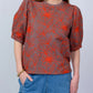 Ivy Jane "Floral Vines" Knit Top- Brown