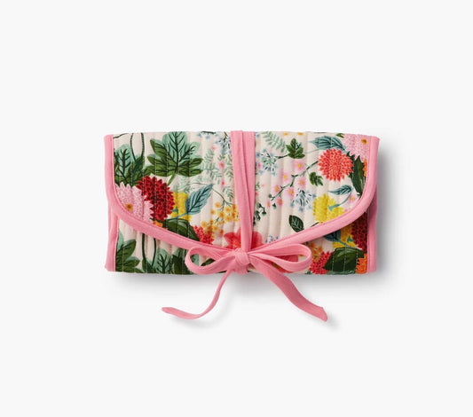 Rifle Paper Co. "Dahlia" Quilted Jewelry Roll