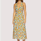Lost + Wander "Citrus Soiree" Midi Dress-Blue/Orange