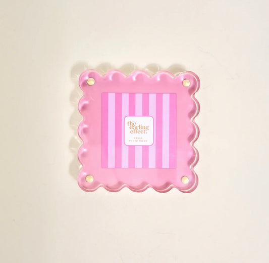 The Darling Effect Little Moments Scalloped Acrylic Frame-Blush