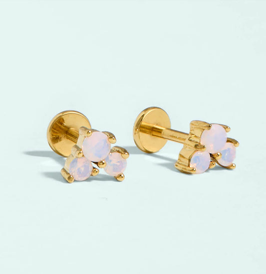 Spartina 449 SP Bubbles Flat Back Stud Earrings-Rose Opal