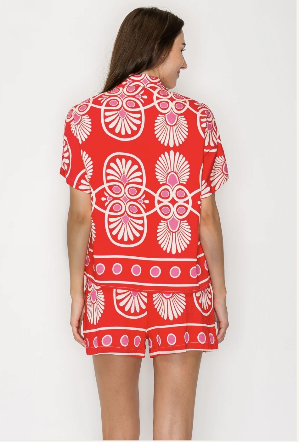 Meet Me in Santorini "Festival Medallion" Set-Bright Coral